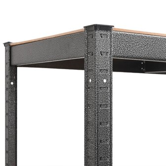 Opbergrek 5-laags staal en bewerkt hout grijs 6