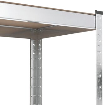 Opbergrek 5-laags staal en bewerkt hout zilverkleurig 6