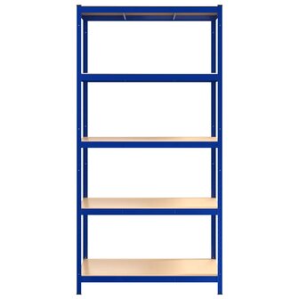 Opbergrek 5-laags staal en bewerkt hout blauw 4