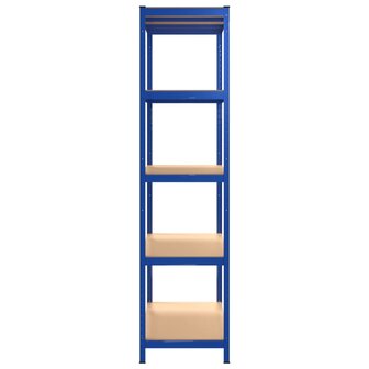 Opbergrek 5-laags staal en bewerkt hout blauw 5