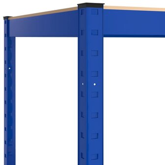 Opbergrek 5-laags staal en bewerkt hout blauw 6