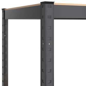 Opbergrek 5-laags staal en bewerkt hout antracietkleurig 6