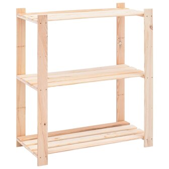Opbergrek 3-laags 80x38x90 cm massief grenenhout 150 kg 1
