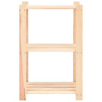 Opbergrekken 3-laags 2 st 60x38x90 cm massief grenenhout 150 kg 4