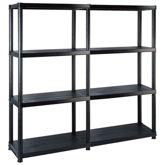 Opbergrek 4-laags 122x30,5x130 cm kunststof zwart 1