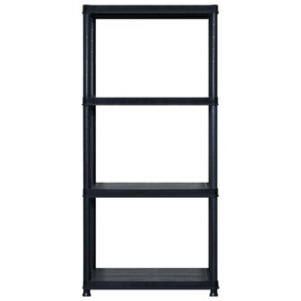 Opbergrek 4-laags 122x30,5x130 cm kunststof zwart 3