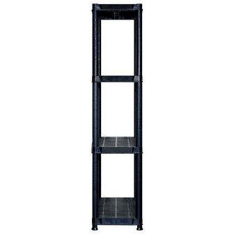 Opbergrek 4-laags 122x30,5x130 cm kunststof zwart 4