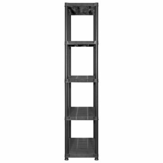 Opbergrek 5-laags 142x38x170 cm kunststof zwart 4