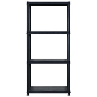 Opbergrek 4-laags 183x30,5x130 cm kunststof zwart 3