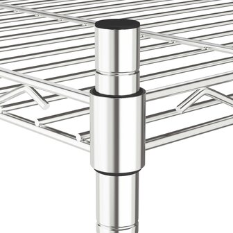 Opbergrek met wielen 3-laags 150 kg 60x35x81 cm chroomkleurig 5