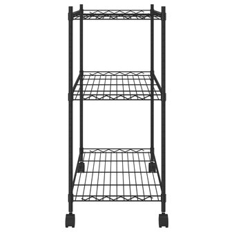 Opbergrek met wielen 3-laags 60x35x81 cm 150 kg zwart 4