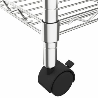 Opbergrek 5-laags met wielen 250 kg 75x35x155 cm chroomkleurig 6
