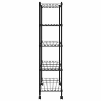Opbergrek 5-laags met wielen 250 kg 75x35x155 cm zwart 4