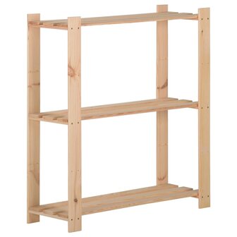 Opbergrek 3-laags 80x28,5x90 cm massief grenenhout 1