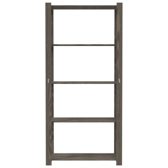 Opbergrek 5-laags 80x38x170 cm massief grenenhout grijs 3