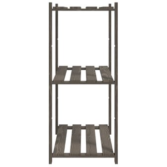 Opbergrek 3-laags 80x38x90 cm massief grenenhout grijs 4