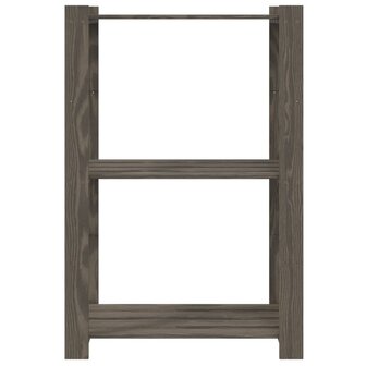 Opbergrek 3-laags 60x38x90 cm massief grenenhout grijs 3
