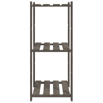 Opbergrek 3-laags 60x38x90 cm massief grenenhout grijs 4