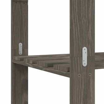 Opbergrek 3-laags 60x38x90 cm massief grenenhout grijs 6