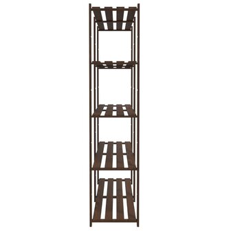 Opbergrek 5-laags 170x38x170 cm massief grenenhout bruin 4