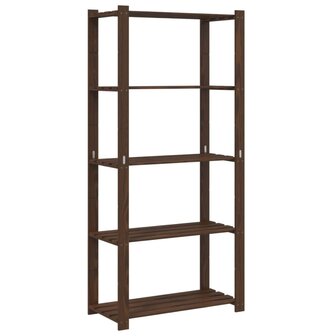 Opbergrek 5-laags 80x38x170 cm massief grenenhout bruin 2