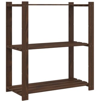 Opbergrek 3-laags 80x38x90 cm massief grenenhout bruin 2