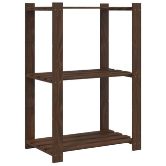 Opbergrek 3-laags 60x38x90 cm massief grenenhout bruin 2