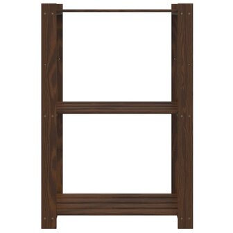 Opbergrek 3-laags 60x38x90 cm massief grenenhout bruin 3
