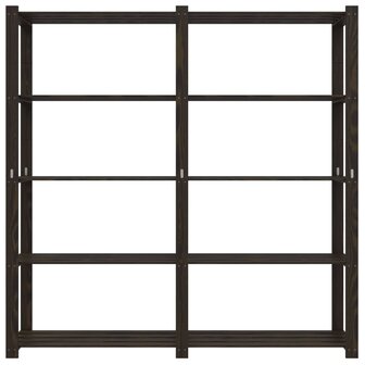 Opbergrek 5-laags 170x38x170 cm massief grenenhout zwart 3