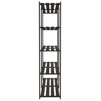Opbergrek 5-laags 170x38x170 cm massief grenenhout zwart 4