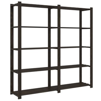 Opbergrek 5-laags 170x38x170 cm massief grenenhout zwart 5