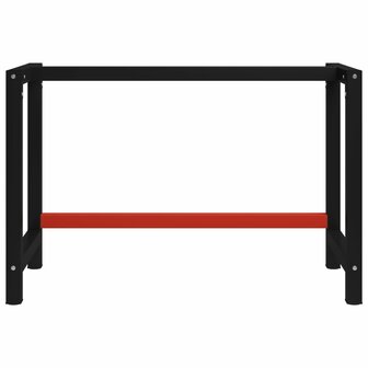 Werkbankframe 120x57x79 cm metaal zwart en rood 2