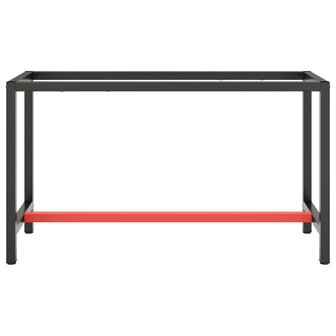 Werkbankframe 140x50x79 cm metaal matzwart en matrood 3