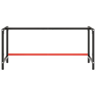 Werkbankframe 180x57x79 cm metaal matzwart en matrood 4