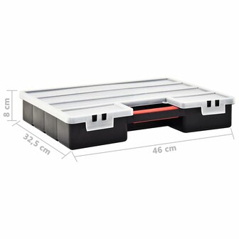 Assortimentsdozen 2 st met verdelers 460x325x80 mm kunststof 7