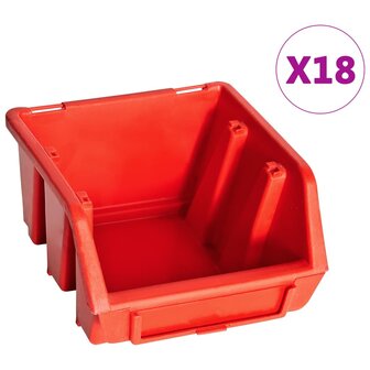 32-delige Opslagbakkenset met wandpanelen rood en zwart 2