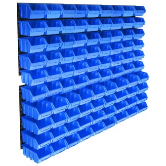 96-delige Opslagbakkenset met wandpanelen blauw 1