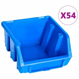 96-delige Opslagbakkenset met wandpanelen blauw 2