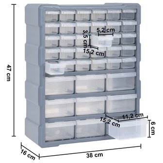 Organiser met 39 lades 38x16x47 cm 9