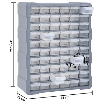 Organiser met 60 lades 38x16x47,5 cm 9