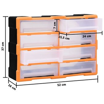 Organiser met 8 grote lades 52x16x37 cm 9