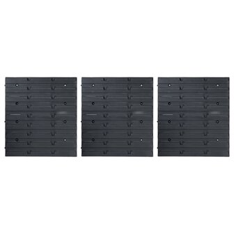 48-delige Opslagbakkenset met wandpanelen blauw en zwart 3