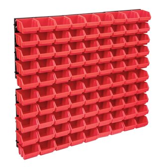 96-delige Opslagbakkenset met wandpanelen rood en zwart 1