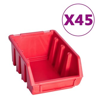 96-delige Opslagbakkenset met wandpanelen rood en zwart 2