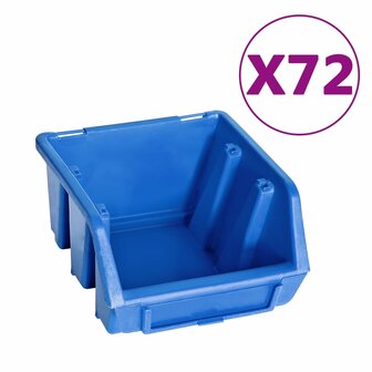 128-delige Opslagbakkenset met wandpanelen blauw en zwart 3