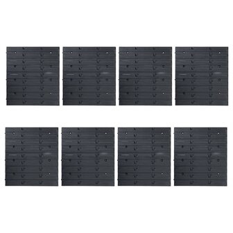 128-delige Opslagbakkenset met wandpanelen blauw en zwart 4