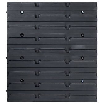 128-delige Opslagbakkenset met wandpanelen blauw en zwart 5