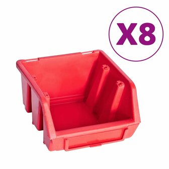 39-delige Opslagbakkenset met wandpanelen rood en zwart 2