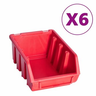 39-delige Opslagbakkenset met wandpanelen rood en zwart 3