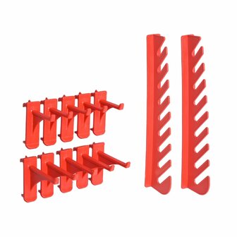 39-delige Opslagbakkenset met wandpanelen rood en zwart 4